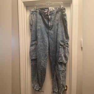 Future Collective Kahlana Barfield Brown Target Mid-Rise Cargo Jeans size 20-22W